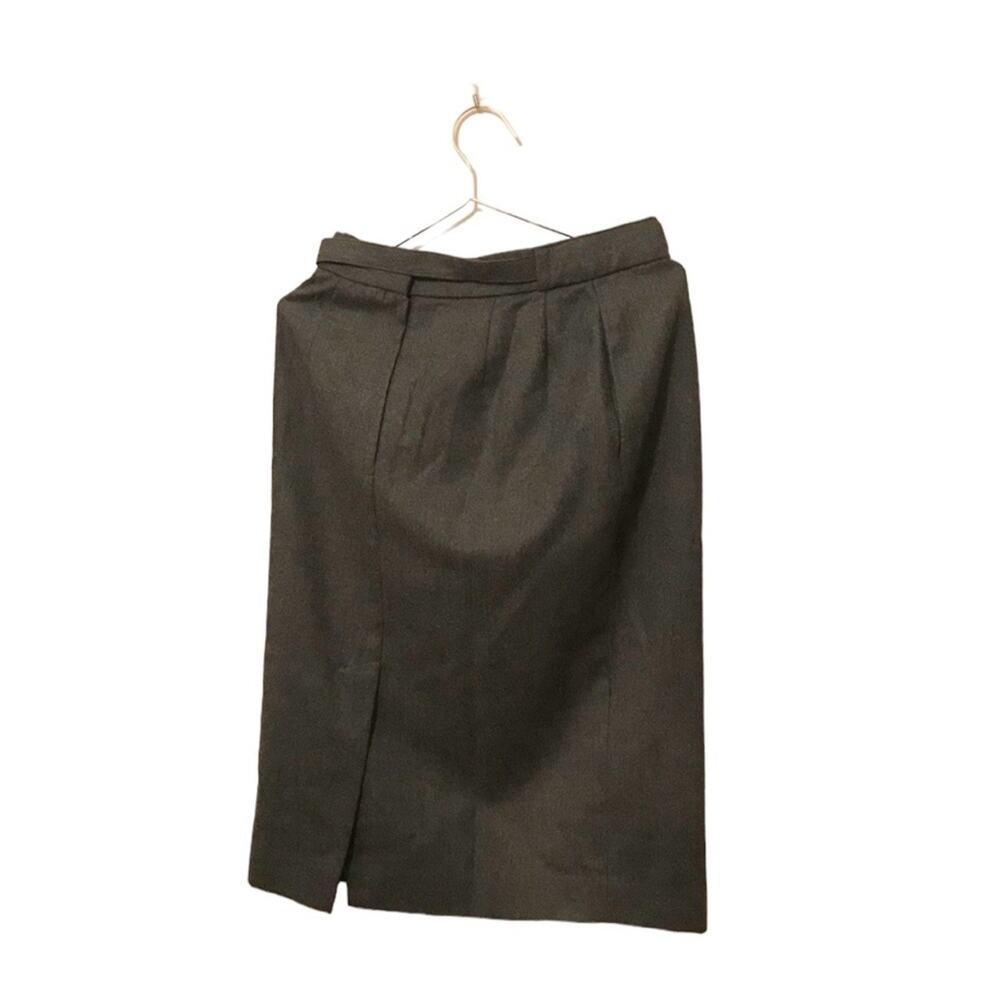 Vintage Evan Picone wool skirt with belt and slit in back (2)